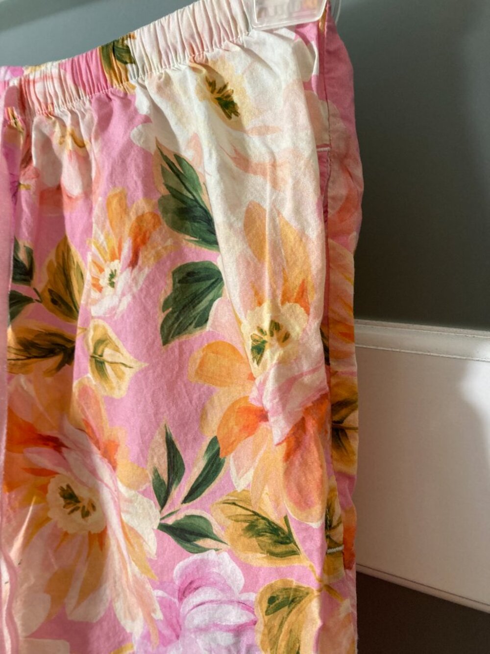 The Cat’s Pajamas Pink Floral S/S top & Pants Pajamas Cotton S-small repair - Picture 11 of 13